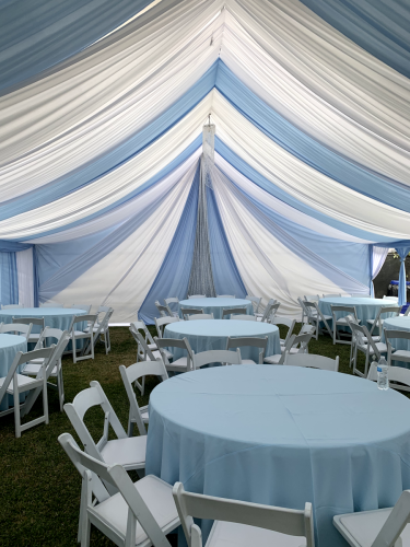 Light Blue Tent Setup